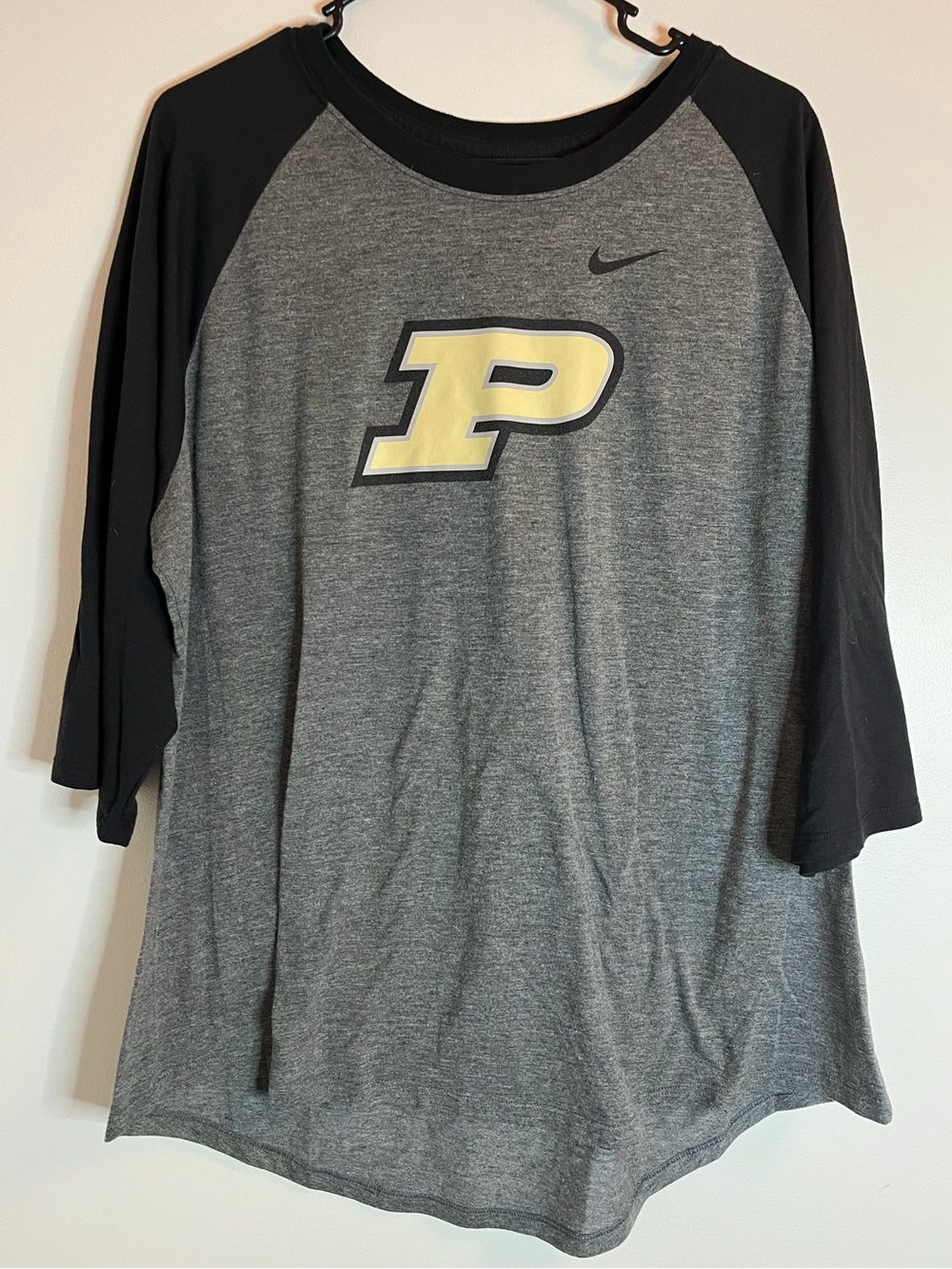 Nike Purdue Boilermakers 3/4 Sleeve Dri-Fit T-Shirt Tee Baseball Women’s 2XL XXL